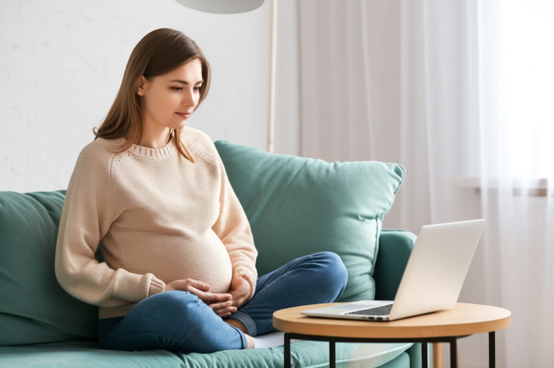 Pregnant woman feeling empowered